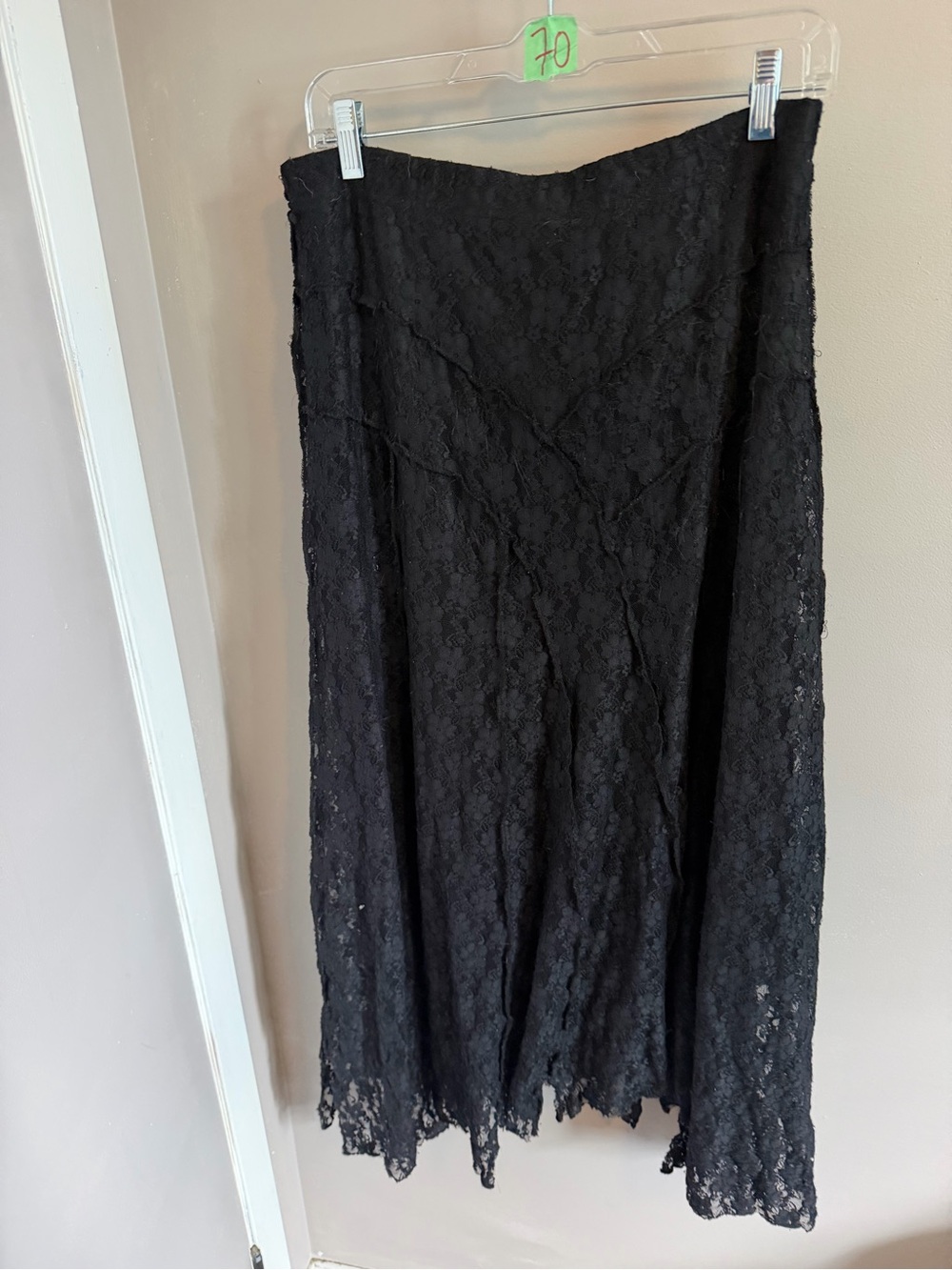 Y2K Jessica Black Floral Lace Panel Maxi Skirt Vintage Gothic 10 - Picture 4 of 7